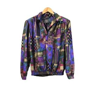 Loubella Size 14 80's Fashion Blouse Shoulder Pads